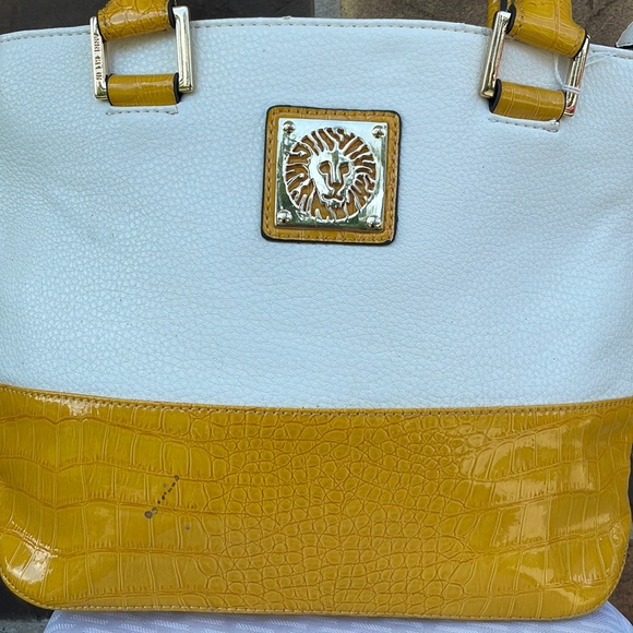 NWOT Anne Klein Yellow and White Purse - Picture 2 of 6